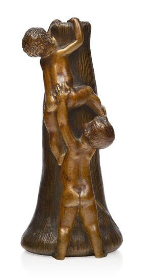 A Madagascan funerary post finial, carved as a tall stylised bird, on modern stand, 73cm high, together with a Madagascan funerary post finial carved as two birds with plump bodies and long beaks, on modern stand, 56cm high (2) Provenance: Probably...