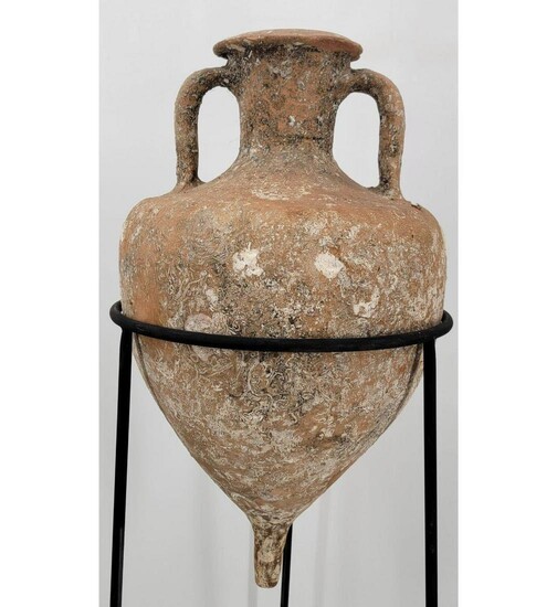 A Magnificent And Fine Roman Twin Handle Amphora Vessel , Transport Amphora 3rd -2nd Century BC