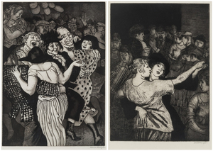 A PAIR OF AQUATINT ETCHINGS BY LAURA KNIGHT (BRITISH 1877-1970)