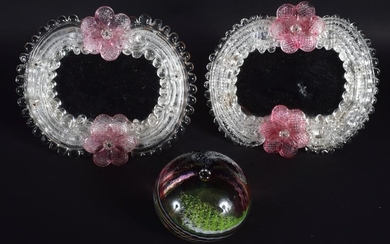 A PAIR OF VINTAGE VENETIAN GLASS STRUT MIRRORS together