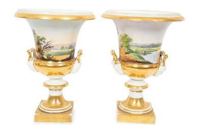 A Pair of Paris Porcelain Urns