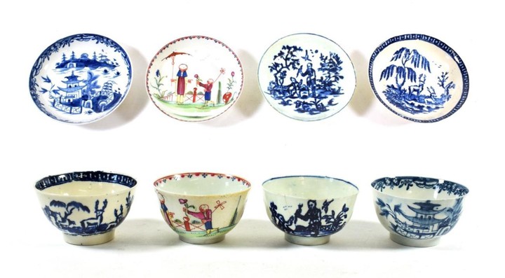 A Pennington's Liverpool Porcelain Tea Bowl and Saucer, circa 1780,...