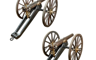 A RARE PAIR OF IMPERIAL CHINESE 6 POUNDER KRUPP SYSTEM BREECH-LOADING RIFLED MOUNTAIN GUNS