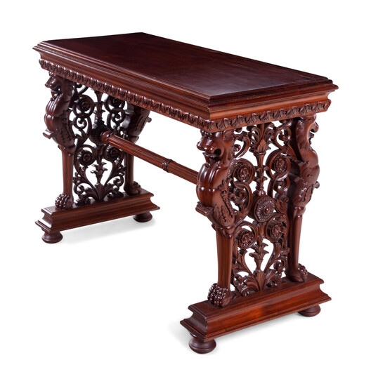 A Renaissance Revival Style Walnut Side Table
