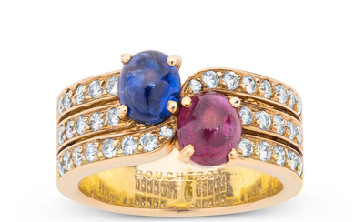 A Ruby, Sapphire, Diamond and Gold Ring, Boucheron