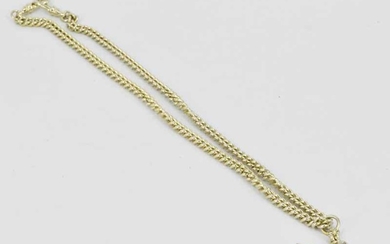 A STERLING SILVER DOUBLE ALBERT CHAIN