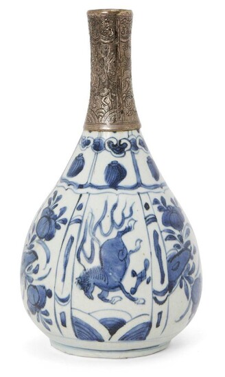 A Safavid blue and white vase, Iran, 17th century, in...