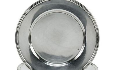 A Set of Six American Sterling Silver Plates.