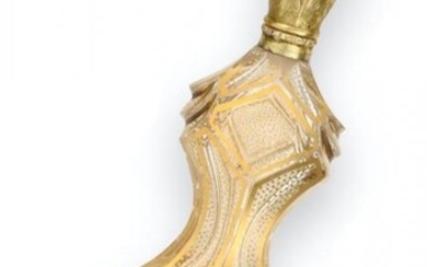 A Silver-Gilt Mounted Glass Scent-Bottle, Apparently Unmarked, Late 19th Century,...