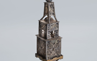 A Silver and Silver Filigree Spice Tower, Poland, 18th Century