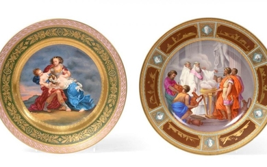 A Vienna Porcelain Plate, 1825, painted with Römer Gefragin das...