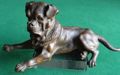A Vienna bronze statue of Dog St Bernhard (1) - Bronze - First half 20th century