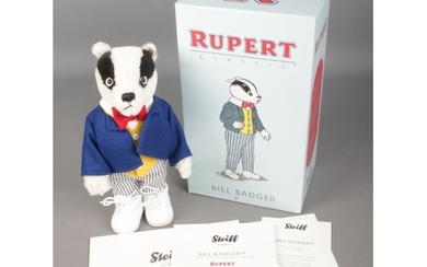 A boxed limited edition Steiff Bill Badger bear from the Rup...