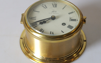 A brass ship clock, Schatz, Royal Mariner, Germany 20th century.