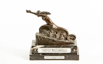 A bronze and marble trophy entitled 'Trofeo Mucciarelli'
