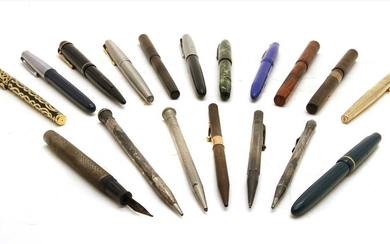 A collection of 14 carat gold nibbed fountain pens