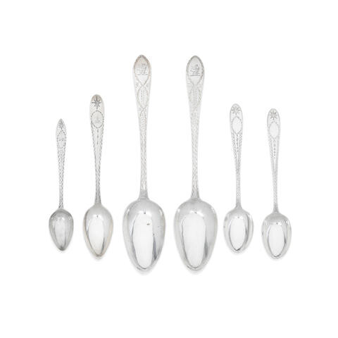 A collection of Irish provincial silver Celtic point bright-engraved spoons