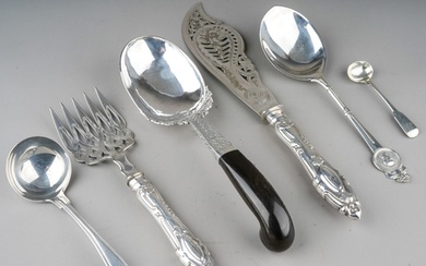 A collection of silver flatware to include: 1. an American ...