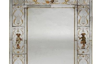 A decorative rectangular wall mirror, probably Italian,...