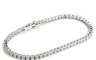 SOLD. A diamond bracelet set with numerous brilliant-cut diamonds weighing a total of app. 3.43 ct., mounted in 18k white gold. G-I/VS-SI. L. app. 16 cm. – Bruun Rasmussen Auctioneers of Fine Art