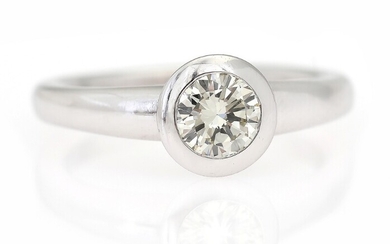 SOLD. A diamond solitaire ring set with a brilliant-cut diamond weighing app. 0.62 ct., mounted...