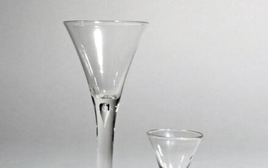 A gin glass and a wine glass c.1760-70,...