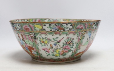 A large late 19th century Chinese famille rose bowl, 29cm in...