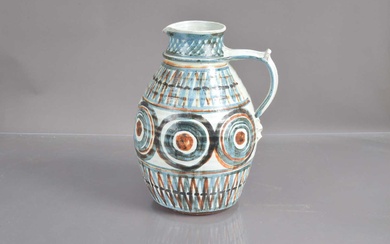 A large studio pottery flaggon attributed to Ann Wrighton (1936-2021)