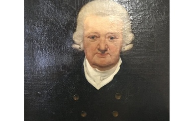 A late 18th century oil painting on canvas unframed portrai...