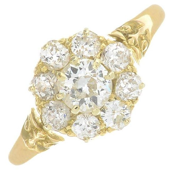 A late Victorian 18ct gold old-cut diamond cluster