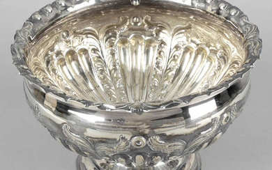 A late Victorian embossed silver footed bowl.