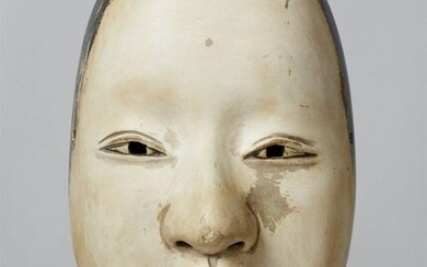 A painted wood no mask of Magojiro type. 20th century...