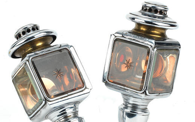 A pair of 'Auteroche' oil-illuminating opera lamps, French