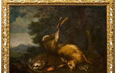 A southern German still life with hare and partridge