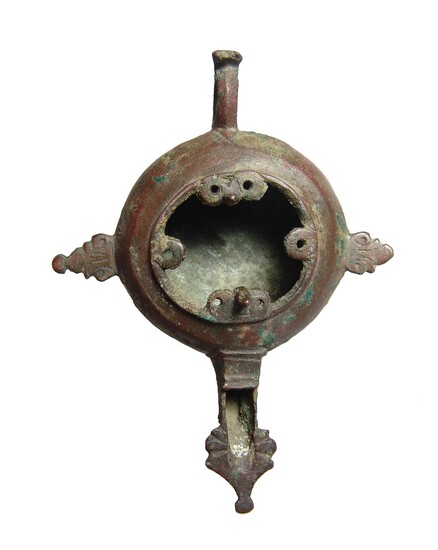 A very nice Byzantine/Islamic bronze oil lamp
