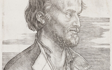 ALBRECHT DÜRER Philip Melanchthon. Engraving, 1526. 174x127 mm; 7x5 inches, small margins. A...
