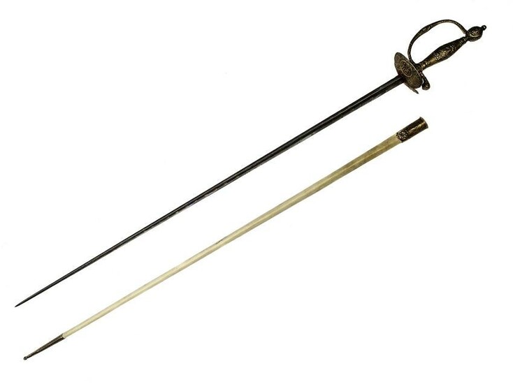 AN EXCELLENT FRENCH GILT-SILVER MOUNTED COURT SWORD
