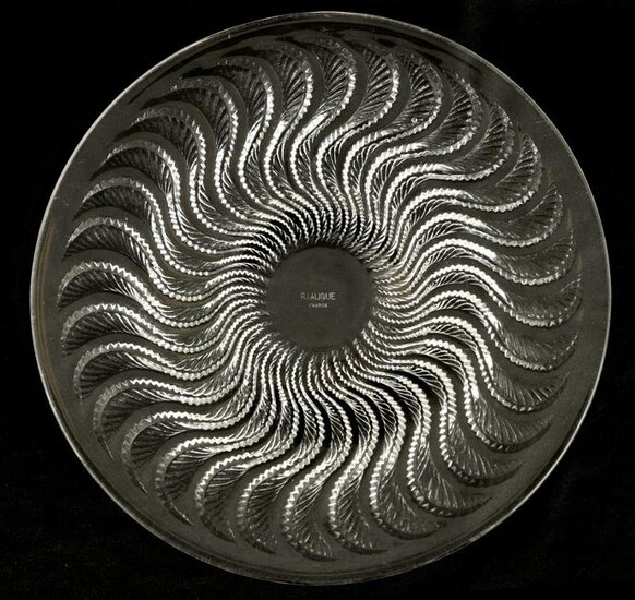 AN R LALIQUE FRANCE "ACTINIA" CLEAR GLASS PLATE wi
