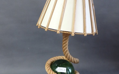 Adrien AUDOUX Frida MINET (XX) à Golf Juan (attribué à) Lampe en cordage et boule...