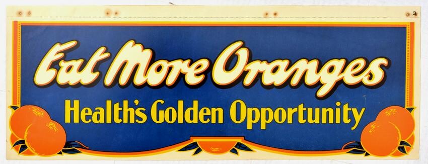 Advertising Poster Eat More Oranges Health Golden