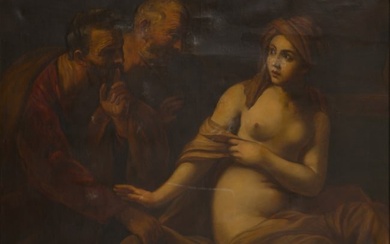After Guido Reni (Italian, 1575-1642) 'Susannah and the Elders' Oil on Canvas