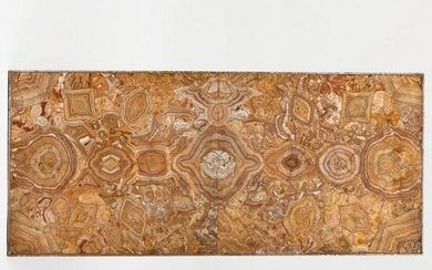 Agate Inlaid Panel, with a Marble Border, Mounted as a
