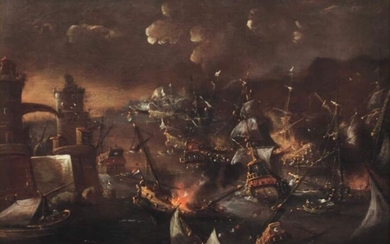 Alessandro Grevenbroeck (act.c 1717-1724) (Cerchia di) - Battaglia di Lepanto