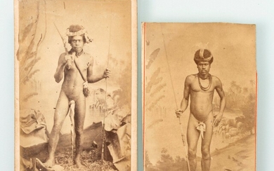 Allan Hughan (1834-1883), Walter et Alfred Dufty (1854-1919) (1856-1924). Deux portraits de guerriers kanak en...