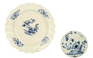 An 18th century Worcester blue and white porcelain saucer, circa.1755