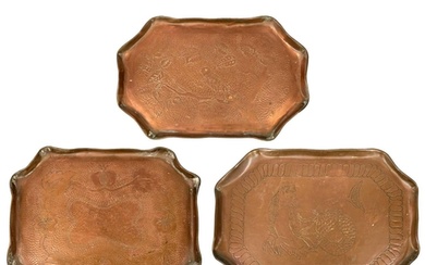 An Arts and Crafts copper tray probably Eustace of Hayle. Wi...