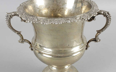 An Edwardian silver small wine cooler