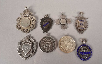 An assortment of late 19th Century silver hallmarked Cycling medals