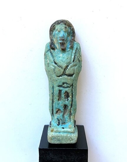Ancient Egyptian Faience Bichrome Inscribed Shabti for INI