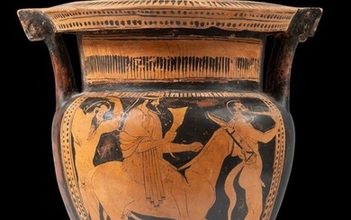 Ancient Greek Pottery Attic Red figured column krater by the Florence Painter. TL test. Masterpiece.